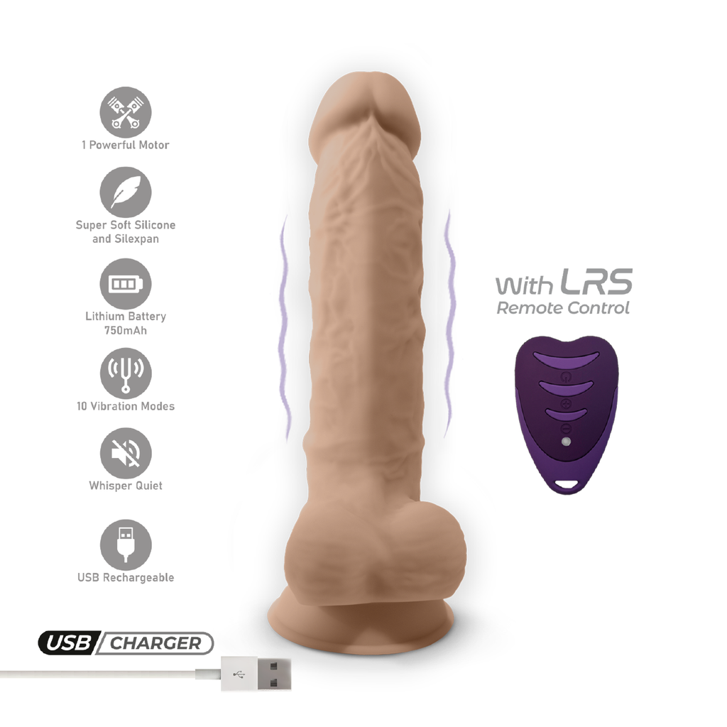 Silexd - Vibratore Premium Silicone Mod.1 8'' + Controllo Remoto - Color Carne