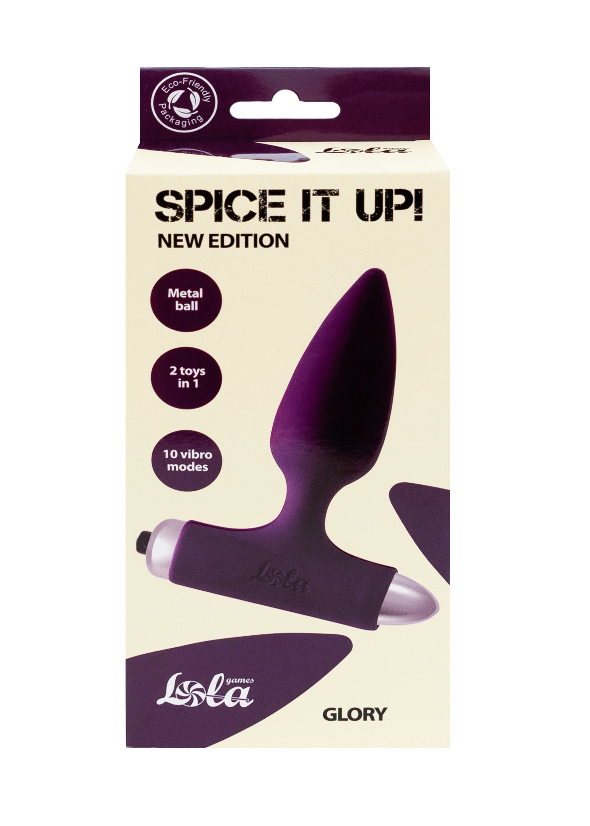 Lola Games - Plug Anale Vibrante con Pallina in Metallo Glory - Viola