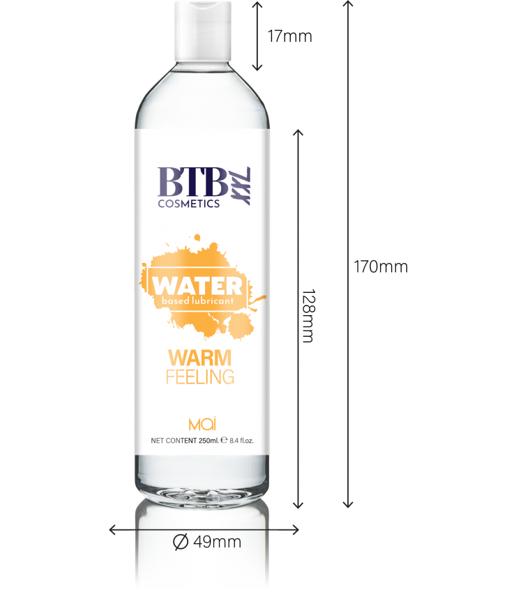 BTB Cosmetics - Lubrificante Base Acqua Effetto Riscaldante - 250 ml