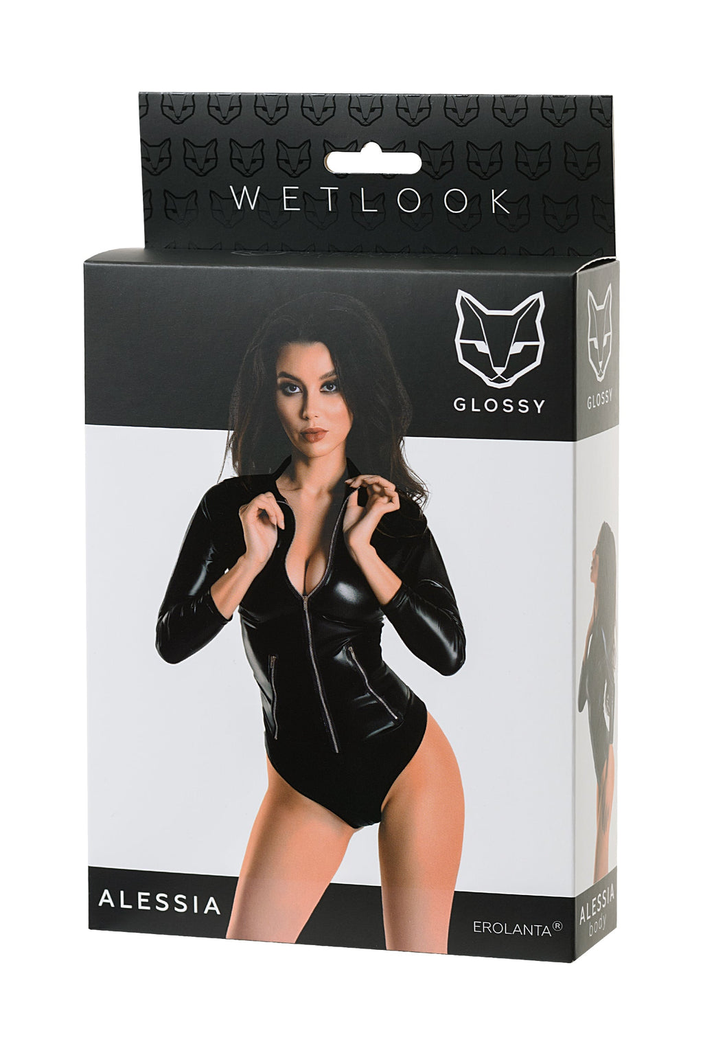 Glossy - Body Maniche Lunghe con Cerniera - Alessia