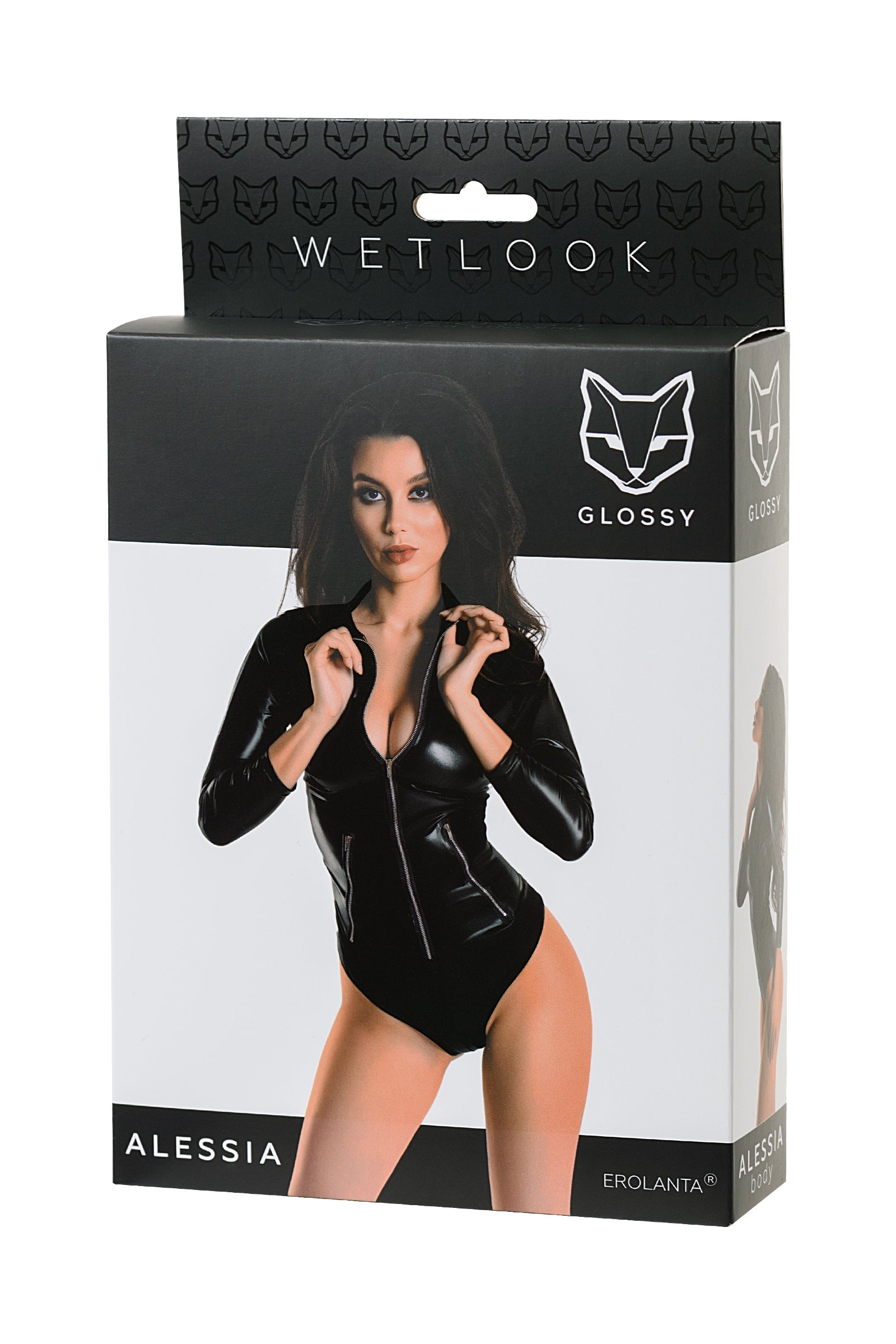 Glossy - Body Maniche Lunghe con Cerniera - Alessia