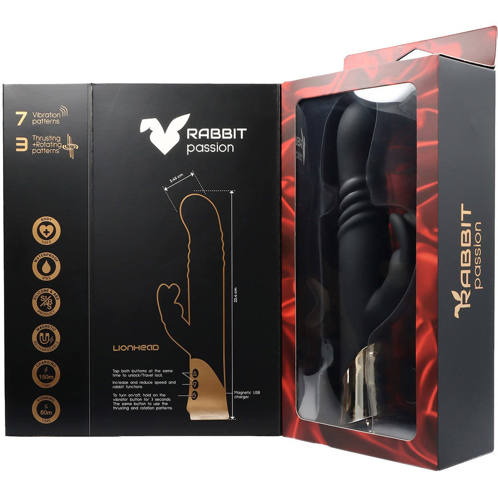 VIBRATORE CONIGLIO RICARICABILE LIONHEAD A SPINTA E ROTAZIONE
