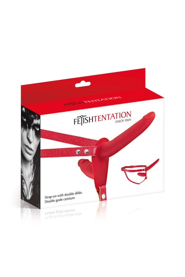 Fetish Tentation - Strap-On Harness 15,5 cm - Rosso