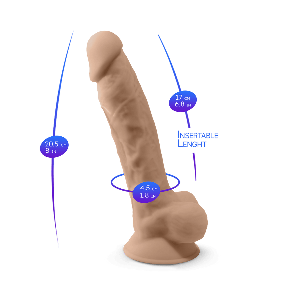 Silexd - Dildo Premium Silicone MOD.1 8'' - Color Carne