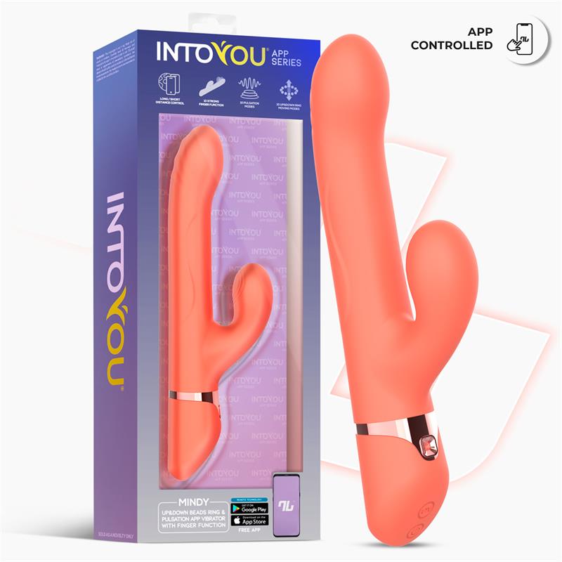 Into You - Mindy - Vibratore con Anello di Palline Interne Su e Giù e Movimento Finger e Tappin Clitorideo + APP
