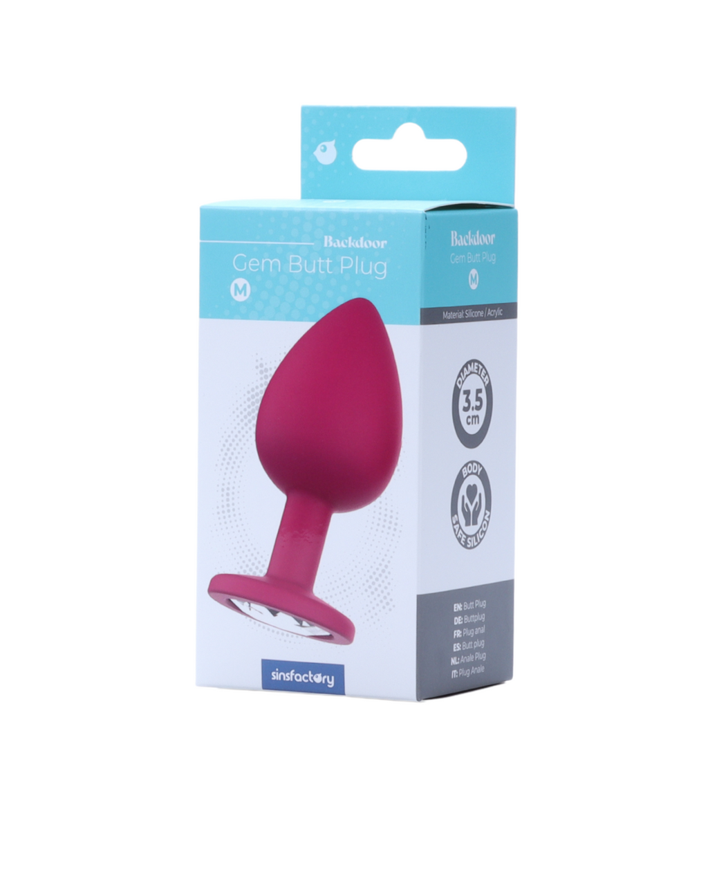 SinsFactory - Gem Butt Plug - M - Fucsia