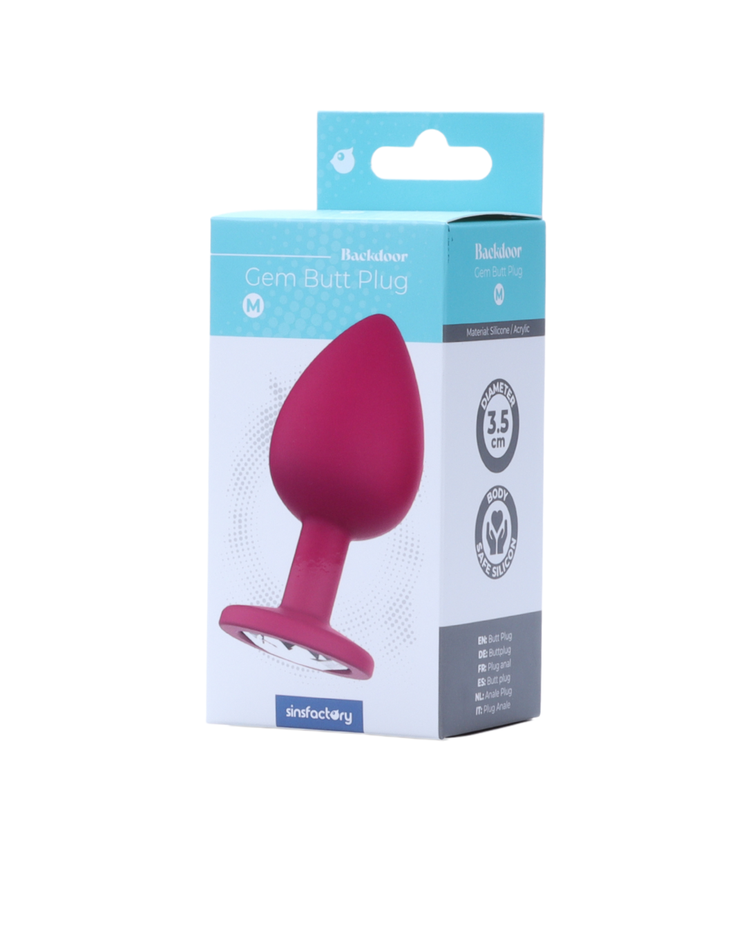 SinsFactory - Gem Butt Plug - M - Fucsia