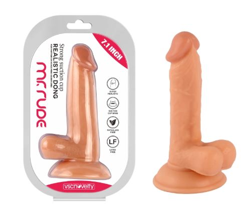 VSC Novelty - Dildo Realistico Mr. Rude - Color Carne - 7.1"