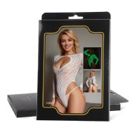 Oh Yeah - Body Bianco Manica Lunga Zebrato Retato - Fluorescente al Buio