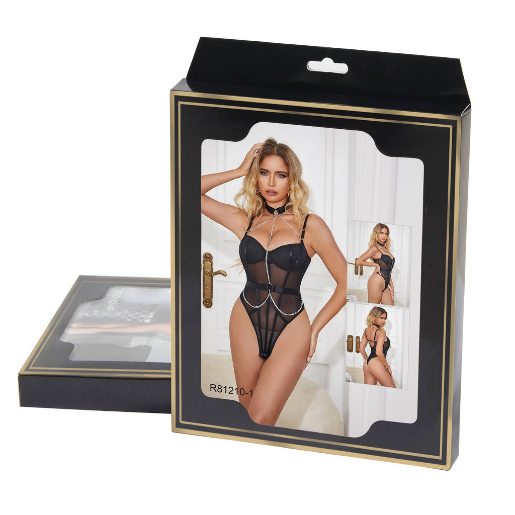 Oh Yeah - Body con Trasparenze e Choker con Catene