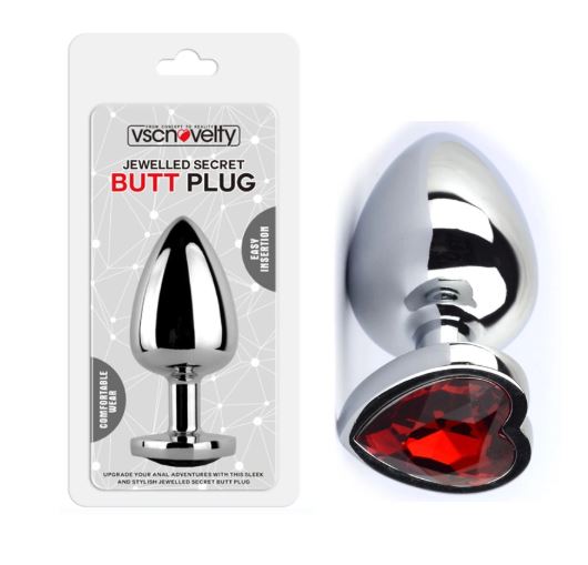 VSC Novelty - Plug Anale con Diamante a Cuore Rosso - S