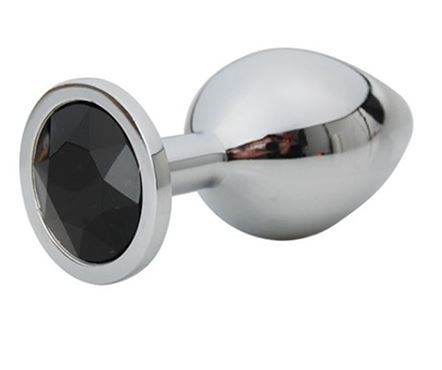 Fantasy Toys - Plug in Metallo con Gioiello Nero - S