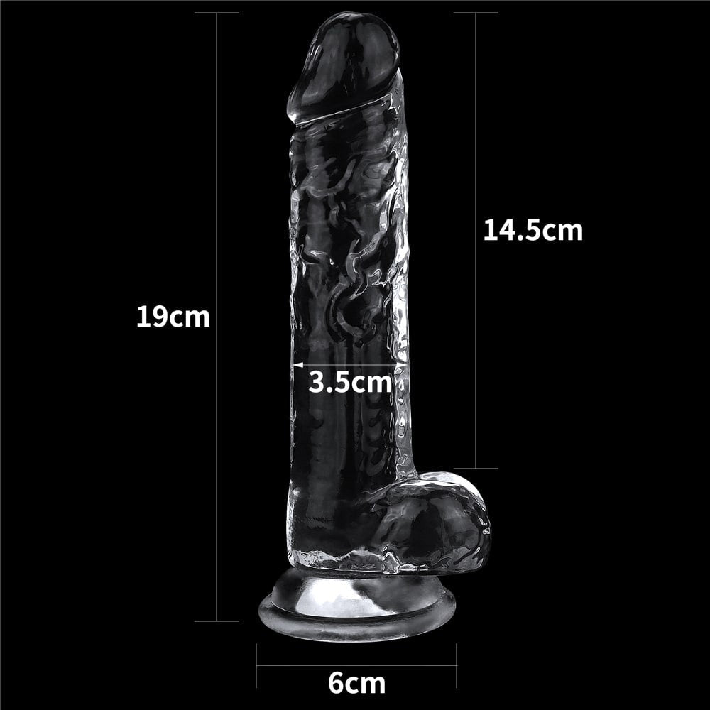 Dildo trasparente impeccabile da 7,5''