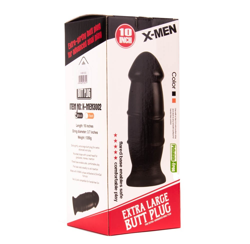 Plug anale X-MEN da 10 pollici nero
