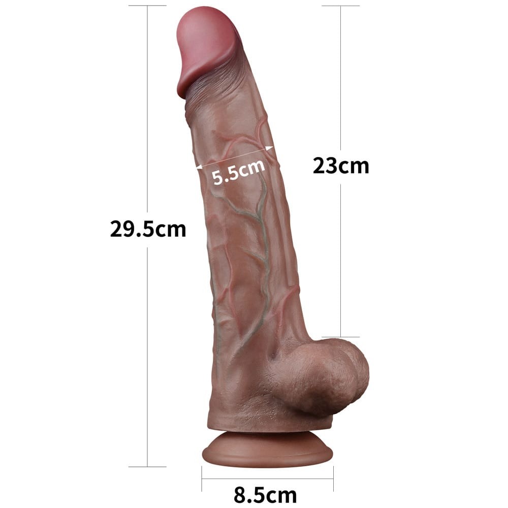 Pene in silicone platino a doppio strato da 11,5''