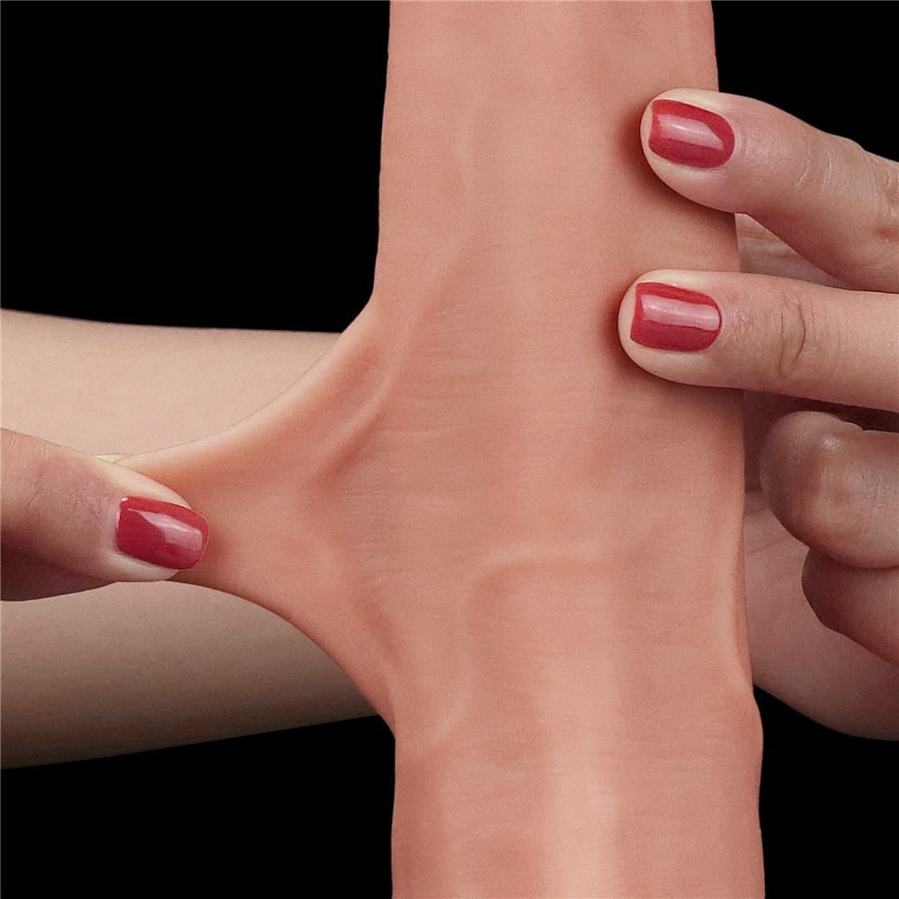 Dildo a doppio strato con pelle scorrevole da 8,5'' - Testicolo intero