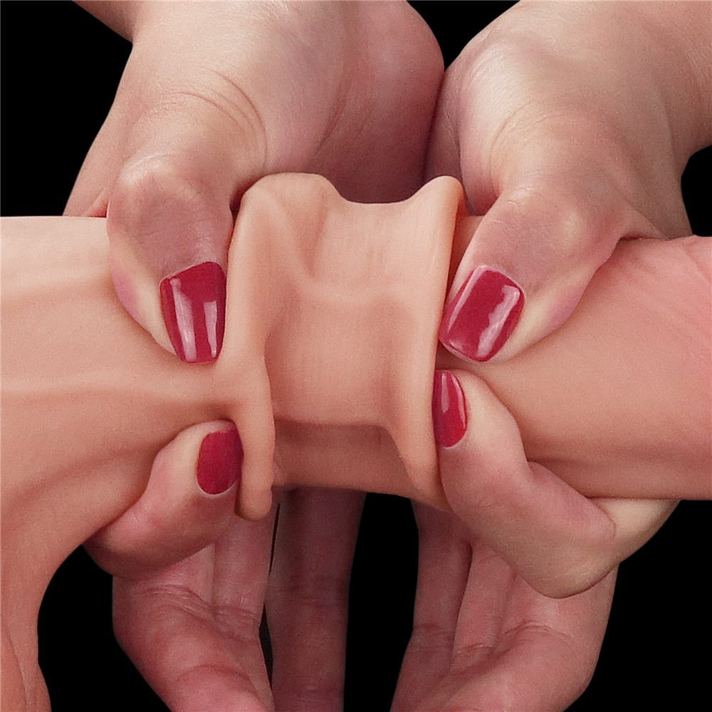 Dildo a doppio strato con pelle scorrevole da 8,5'' - Testicolo intero