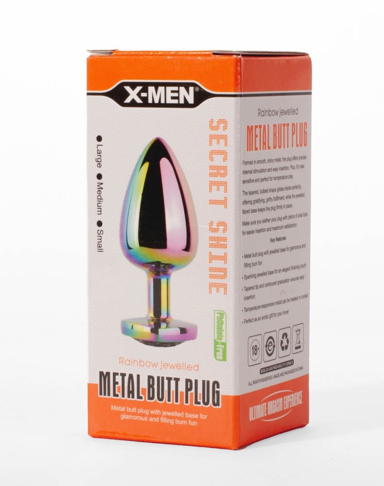 Plug anale in metallo X-MEN Secret Shine Rainbowheart L
