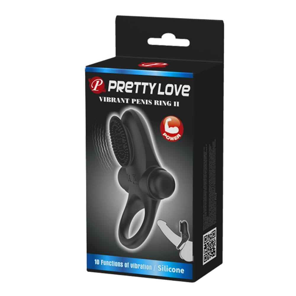 Anello per pene Pretty Love Vibrant 2 Nero