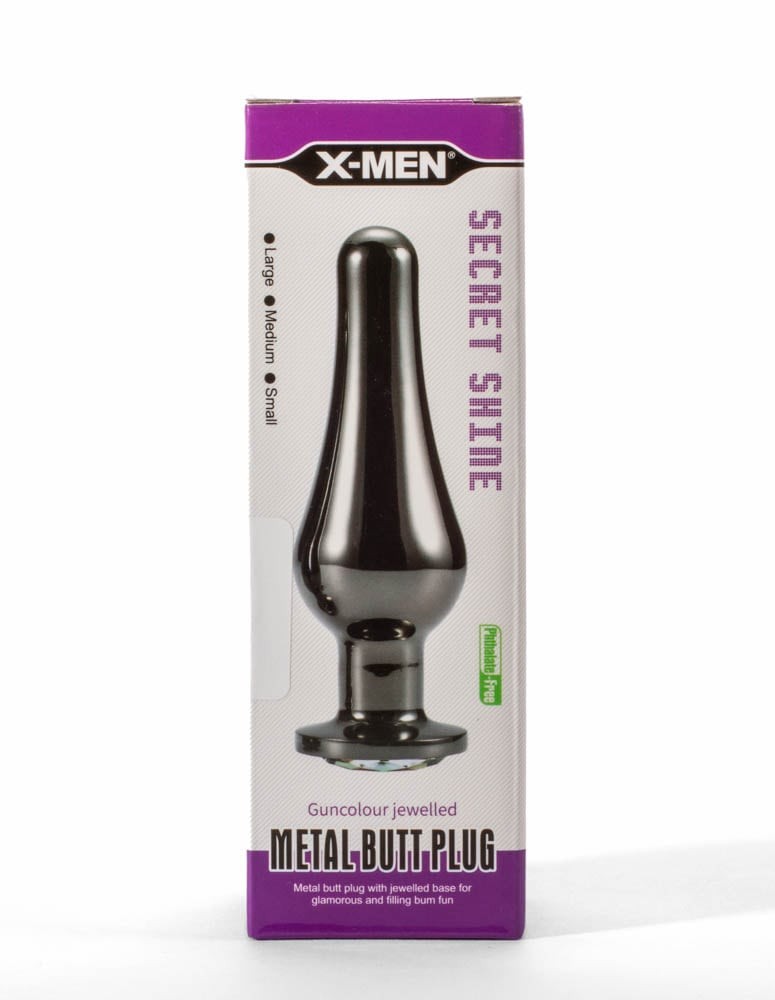 Plug anale in metallo con gioielli colorati X-Men Secret Shine Gun M