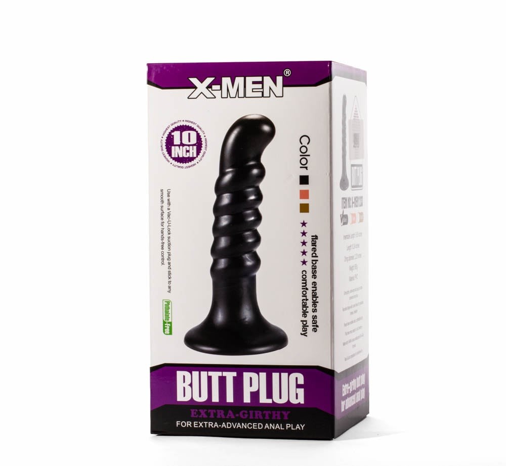Plug anale extra spesso X-Men da 10" Nero IV