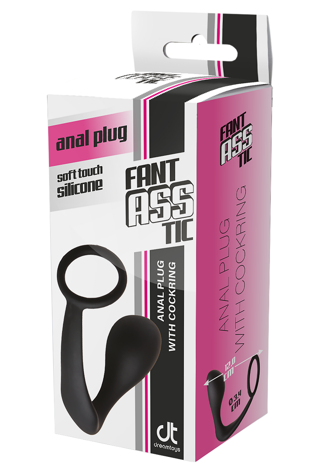 FANTASTICO PLUG ANALE CON ANELLO PER IL PENNELLO NERO