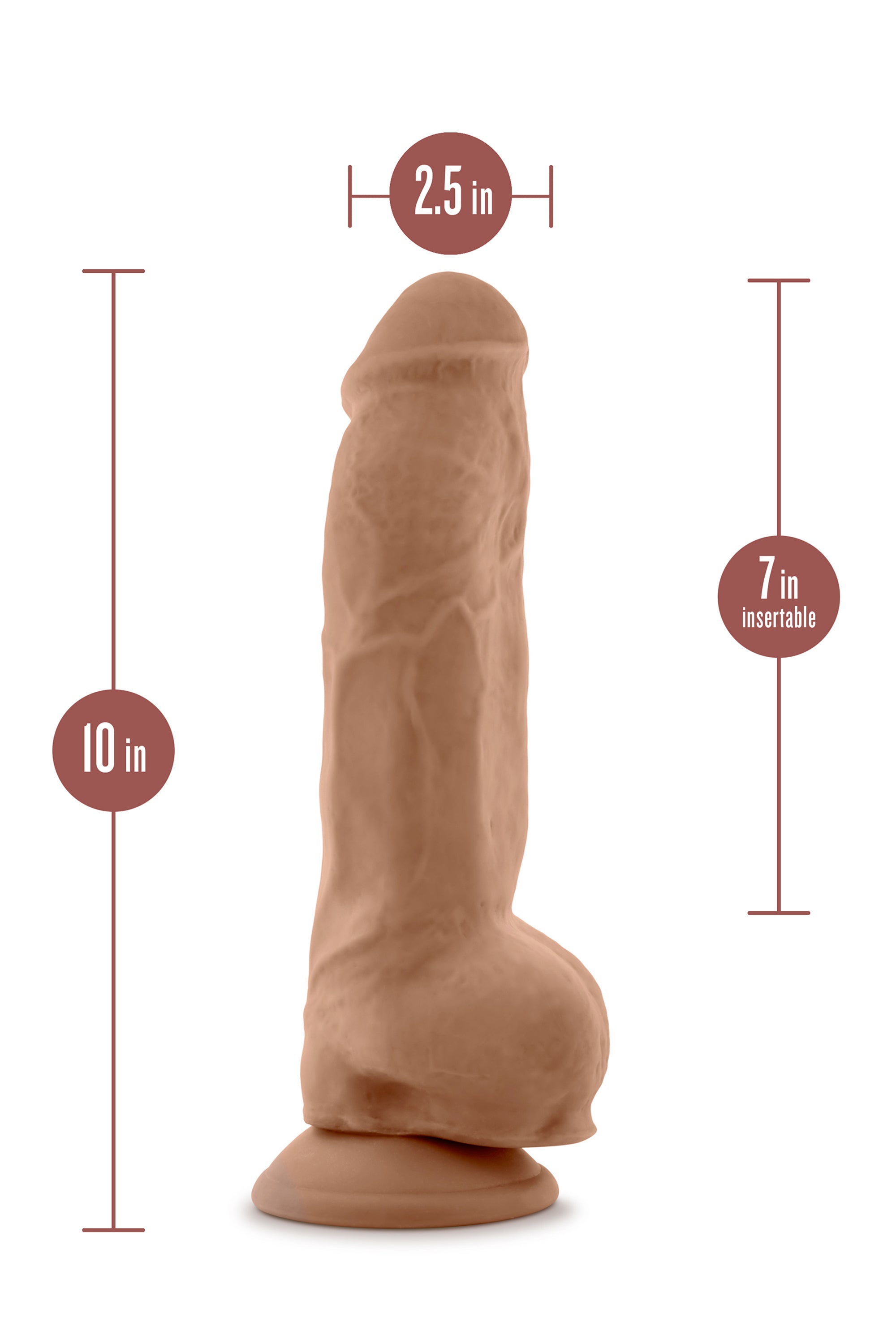 DILDO GRANDE DA 10 POLLICI AL NATURALE MOCHA