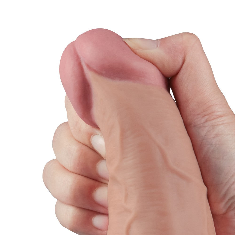 Dildo vibrante ricaricabile REAL SOFTEE da 10,5" (color carne)_B15O50_4