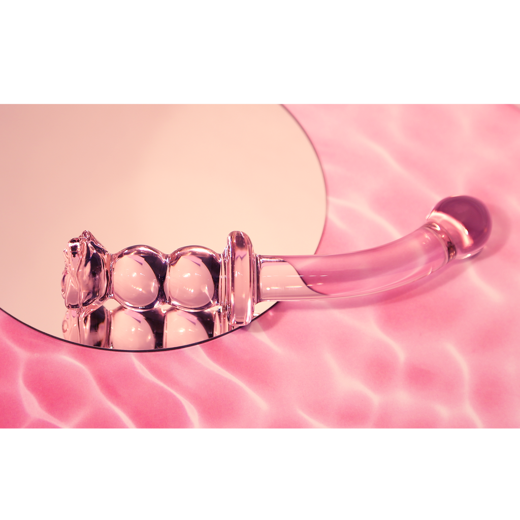 DILDO G-SPOT IN VETRO ROSA GLASS