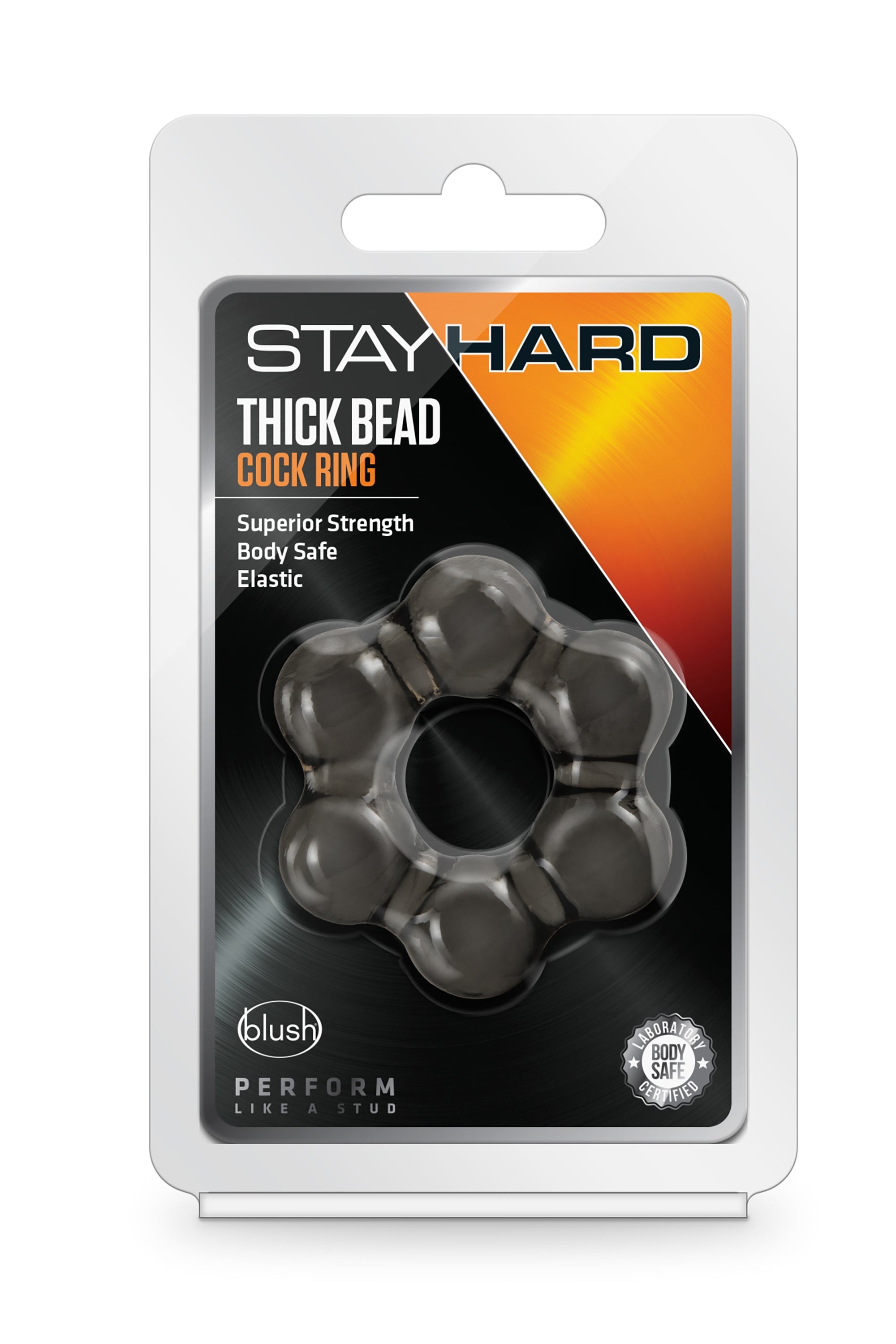 ANELLO PER IL PENE CON PERLINE SPESSE STAY HARD NERO