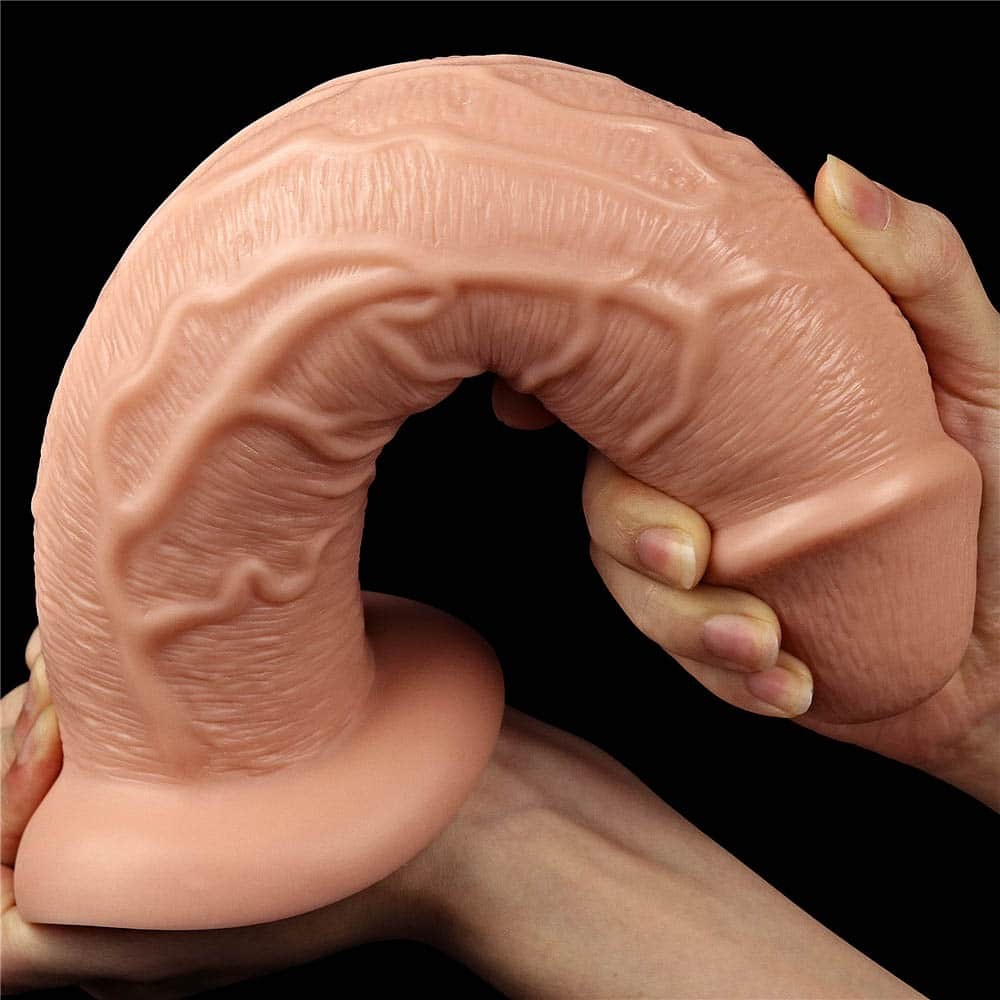 Dildo vibrante lungo realistico da 11'' color carne