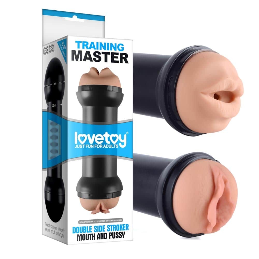 Training Master Double Side Stroker Carne di figa e bocca