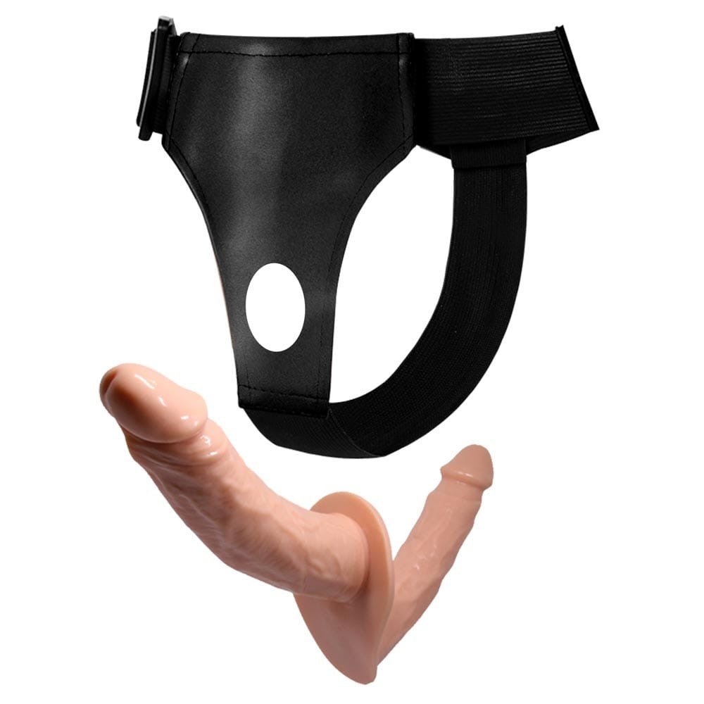 Dildo realistico a doppia estremità con imbracatura indossabile