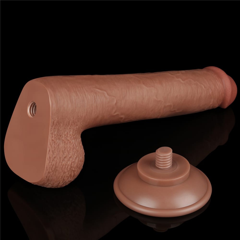 Dildo doppio strato scorrevole da 9'' marrone_B15O50_3