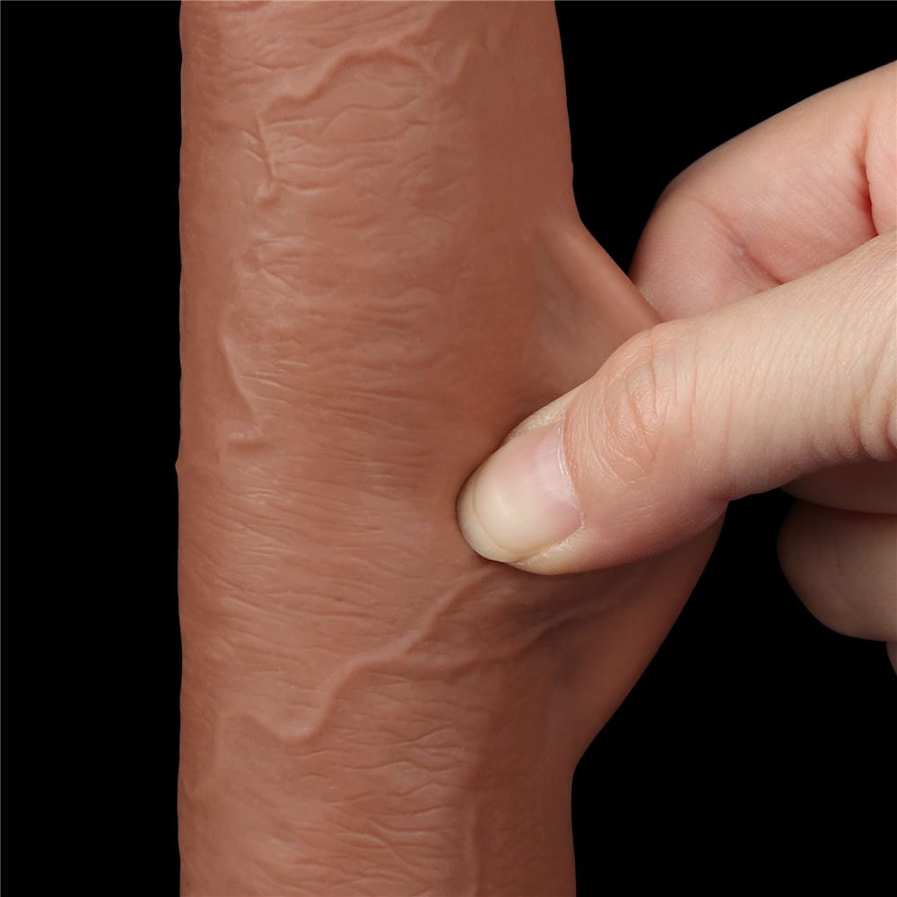 Dildo doppio strato scorrevole da 9'' marrone_B15O50_3