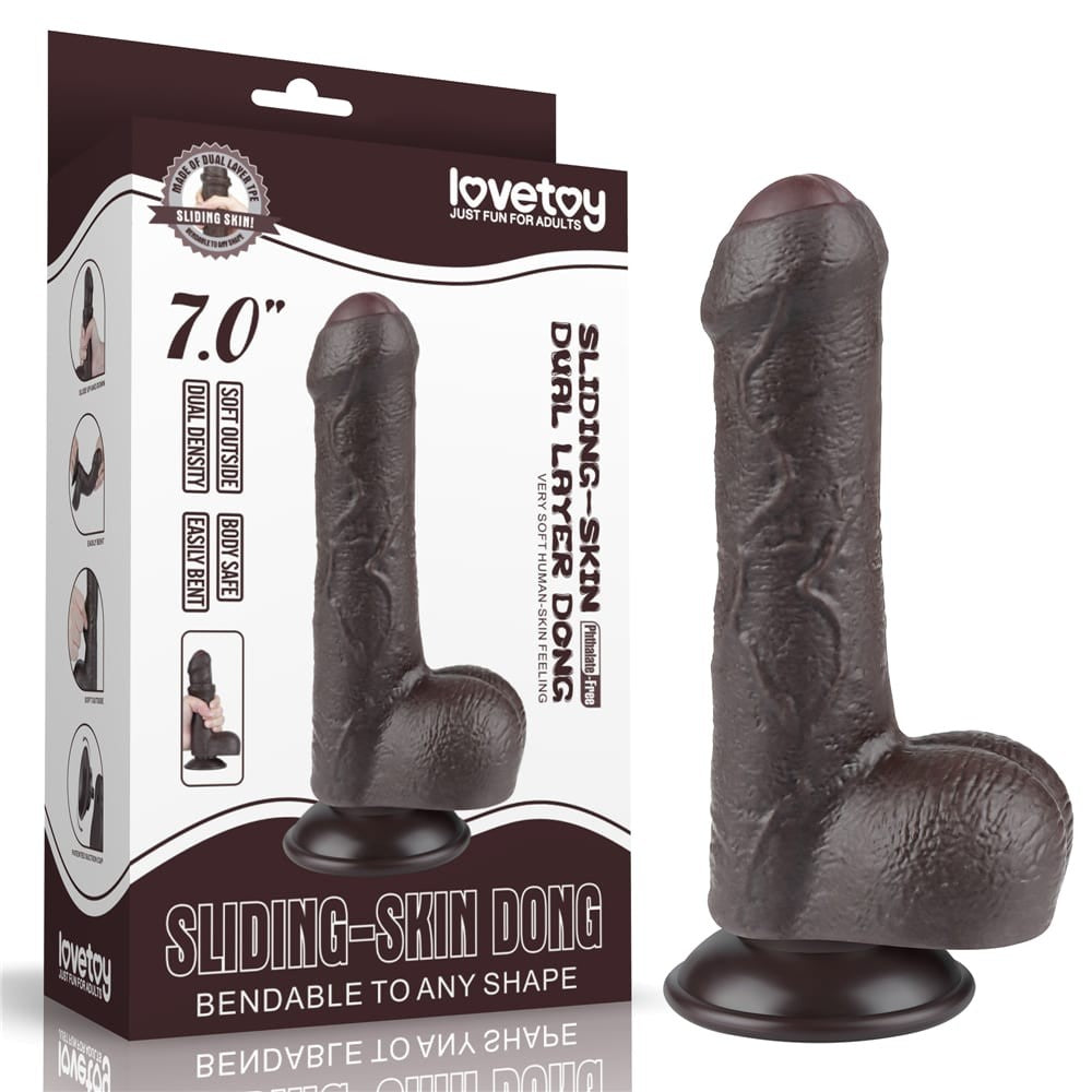 Dildo doppio strato scorrevole da 7'' nero_B15O50_3