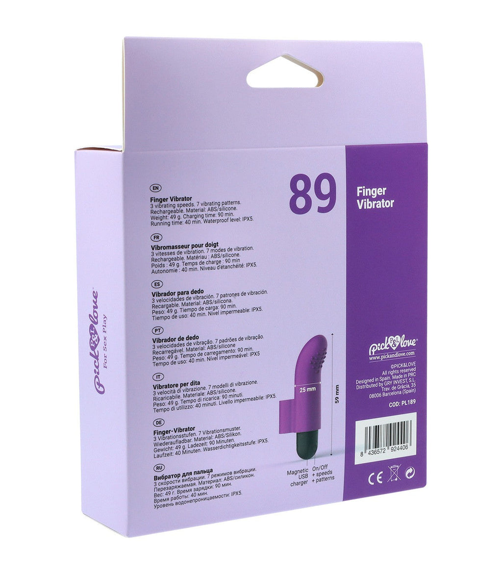 Nº 89 PROIETTILE VIBRANTE RICARICABILE PER IL DITO VIOLA