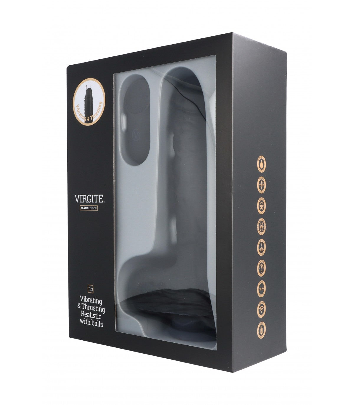 VIBRATORE REALISTICO UP & DOWN R13" NERO 20CM CON TELECOMANDO"