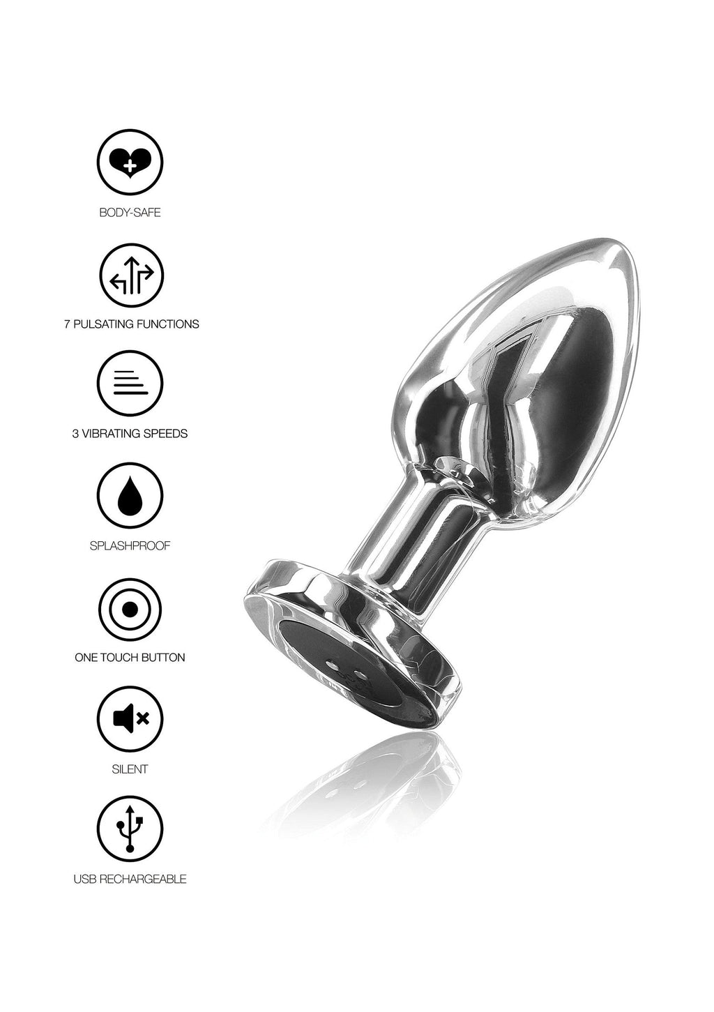 Il Glider Vibrating Plug Medium argento