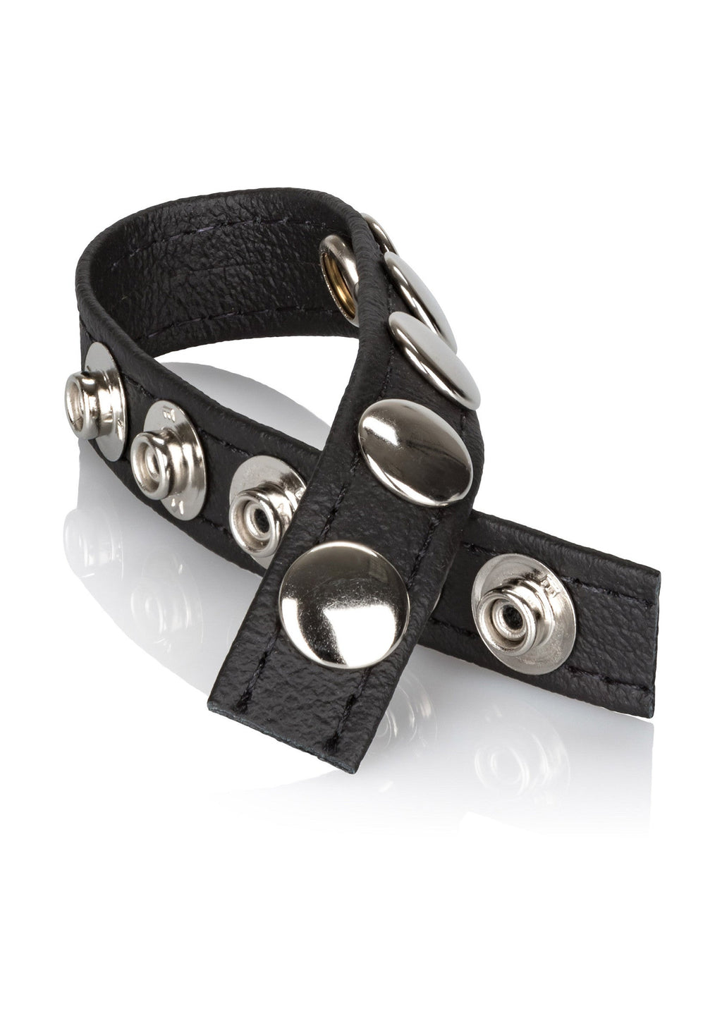 Anello multi-scatto in pelle nero