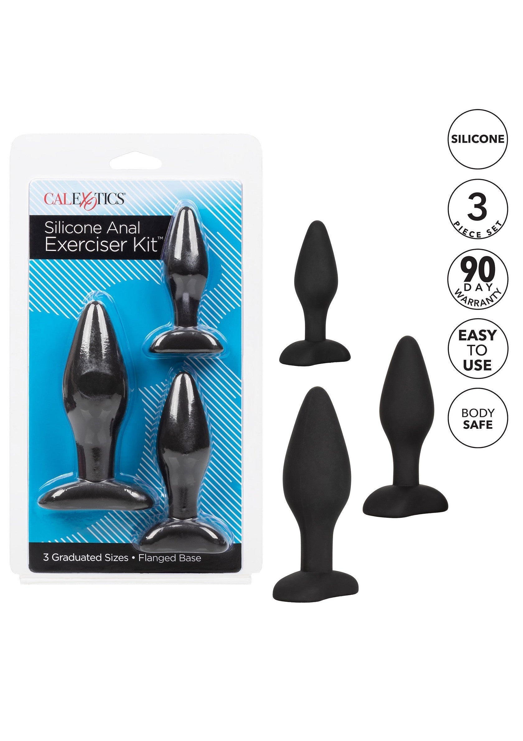 Kit per esercizi anali in silicone nero
