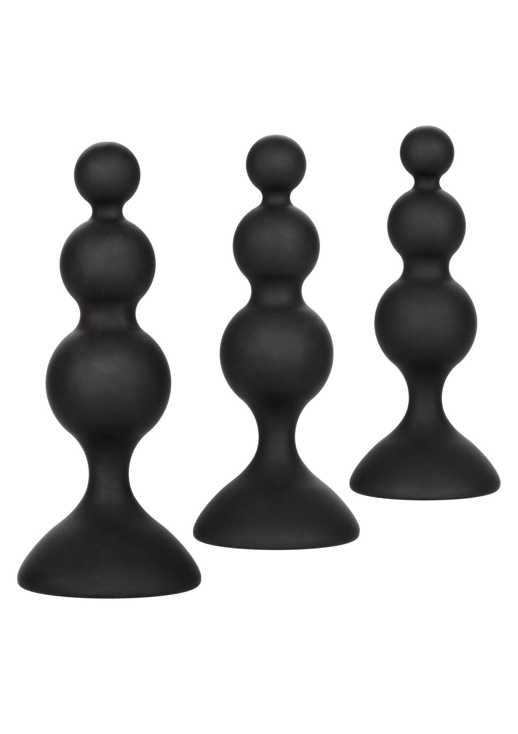 Kit anale con perline in silicone nero