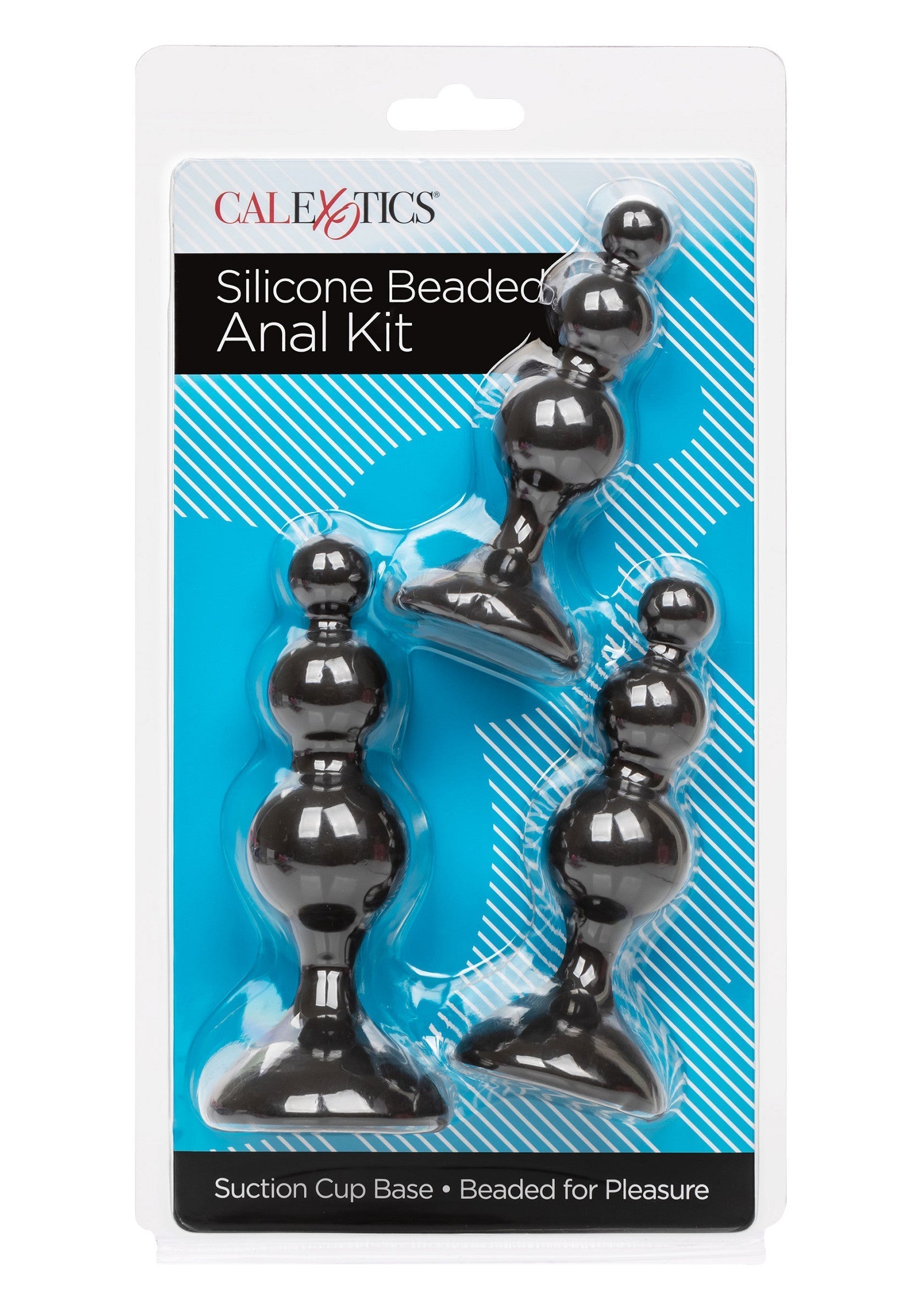Kit anale con perline in silicone nero