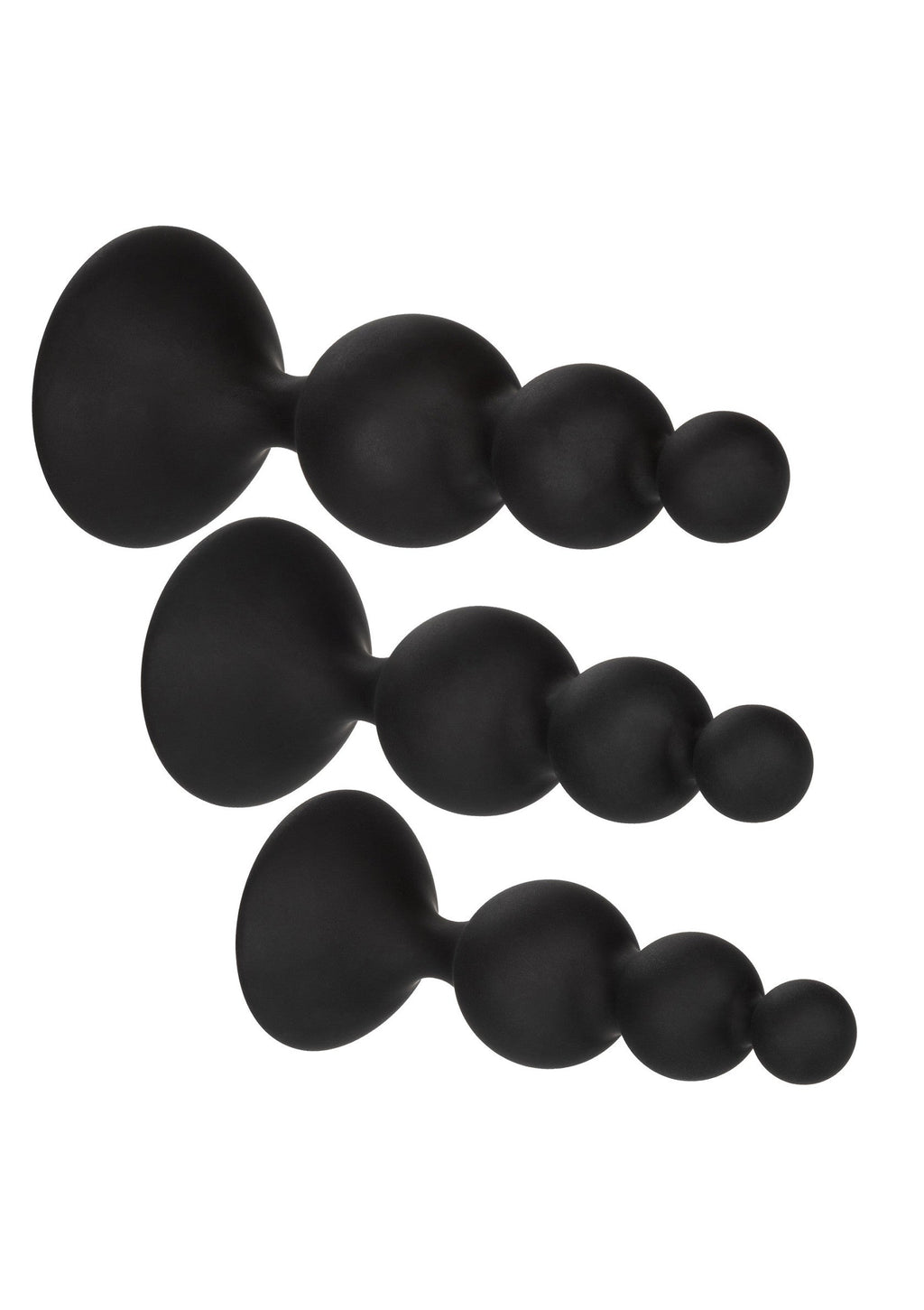 Kit anale con perline in silicone nero