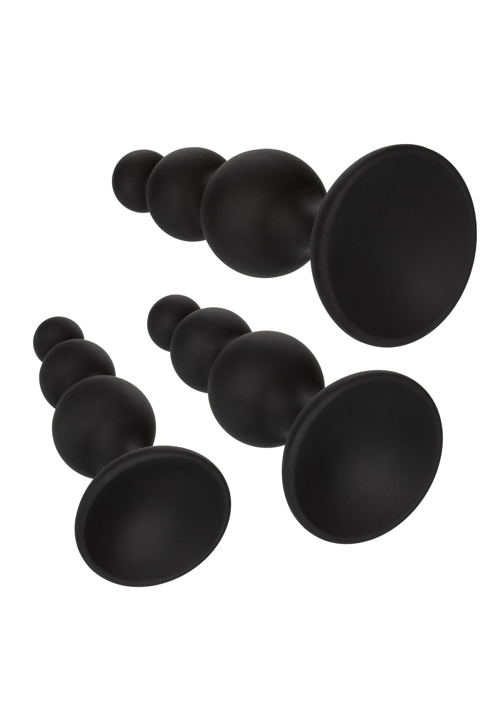 Kit anale con perline in silicone nero