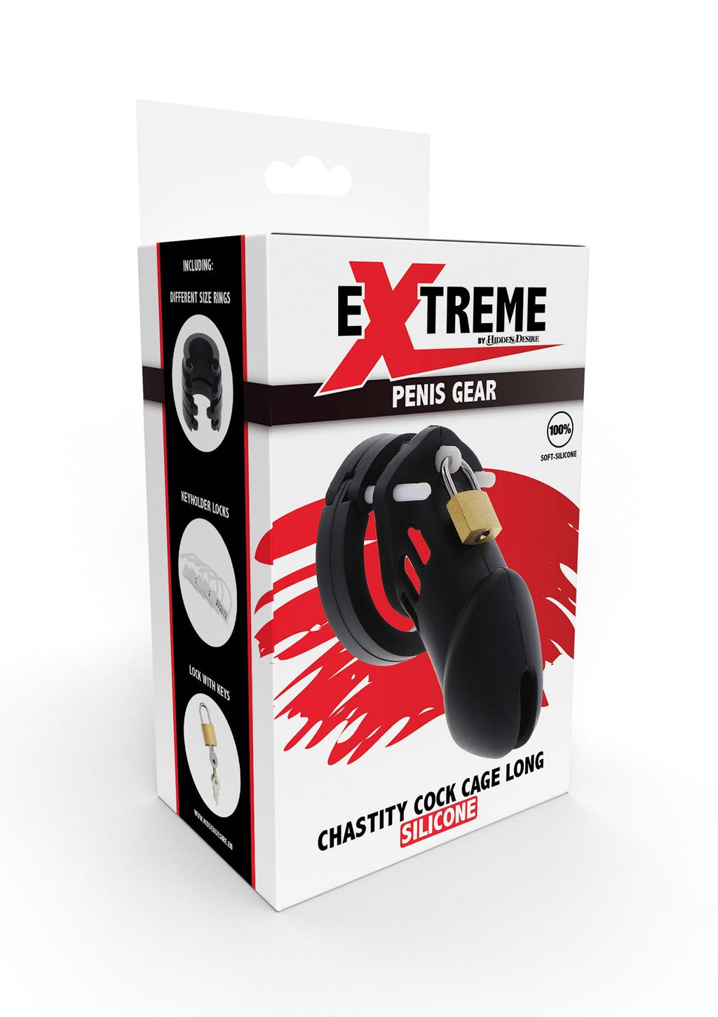 Gabbia per pene in silicone grande nera