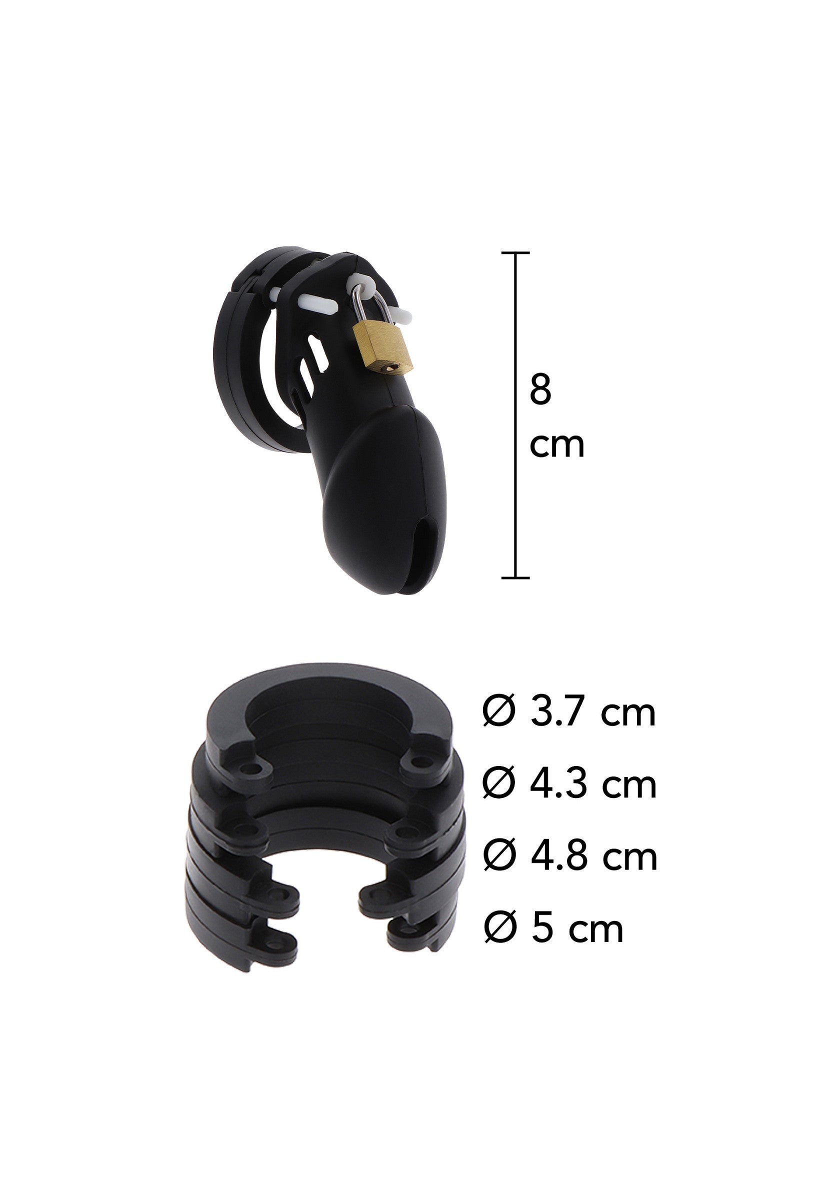 Gabbia per pene in silicone grande nera