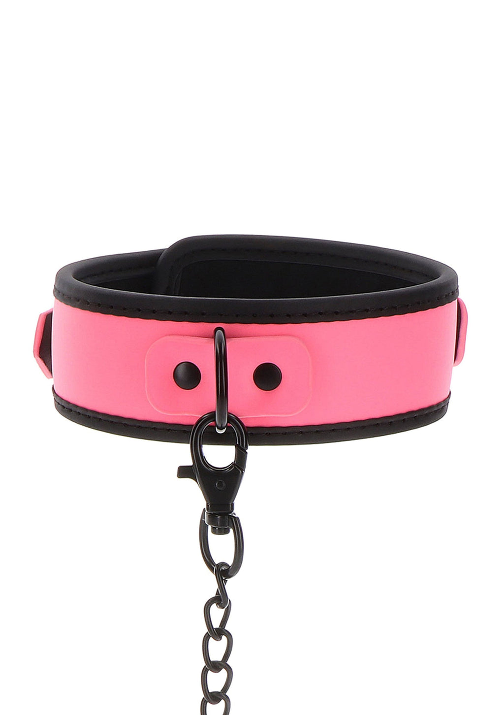 Collare e guinzaglio a catena rosa