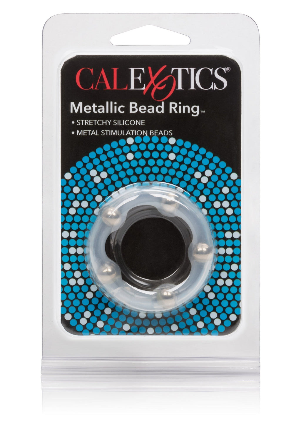 Anello con perline metalliche trasparenti