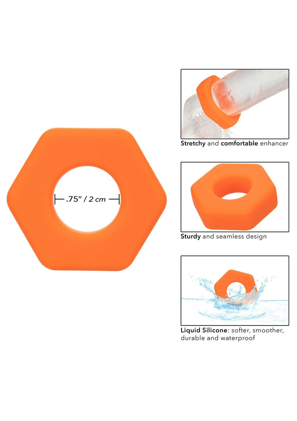 Alpha Prolong Sexagon Ring arancione